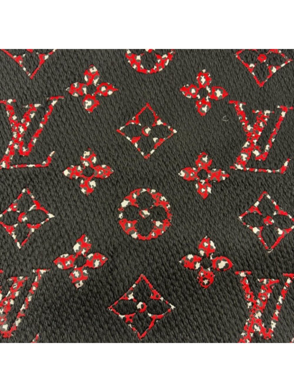 Louis Vuitton Echarpe Giant Monogram Jungle Wool Silk Scarf Black - Picture 4 of 7